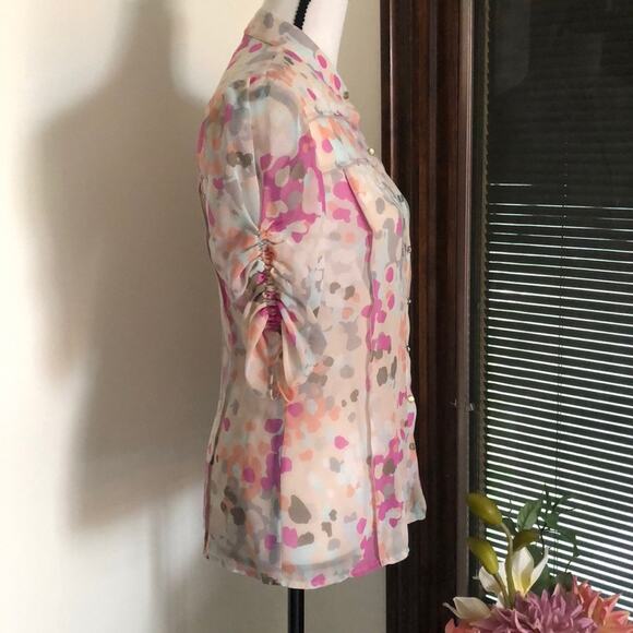 Banana Republic | Blouse with Ruched Sleeves Size S - Picture 3 of 11